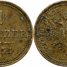 1851 A (Viena), 1 kreuzer - Franz Joseph - Imperiul Habsburgic!