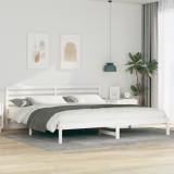 VidaXL Cadru de pat cu headboard Alb 180 x 220 cm Lemn de brad solid