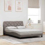 VidaXL Cadru de pat fără saltea, gri taupe, 140x190 cm, textil