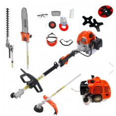 Motocoasă German Meister 5.2 CP, 52 CC, cu 13 accesorii incluse + ulei