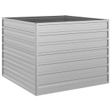 Cumpara ieftin Strat inaltat de gradina argintiu 100x100x77cm otel galvanizat