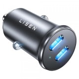 Incarcator Auto Lisen, 45W, 3A, 2 x USB-C, Negru YL0223080007