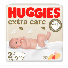 Scutece Huggies Extra Care 2, Jumbo, 3-6 kg, 58 buc