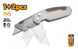 Cutter pliabil, aliaj zinc, lama SK5 0.6mm, 3 pozitii, depoz