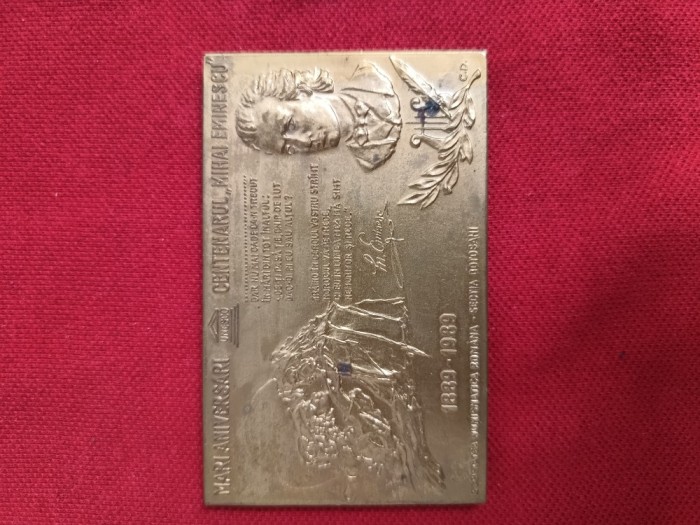 medalie Centenarul Mihai Eminescu sub efigia UNESCO , Sectia Numismatica Botosani