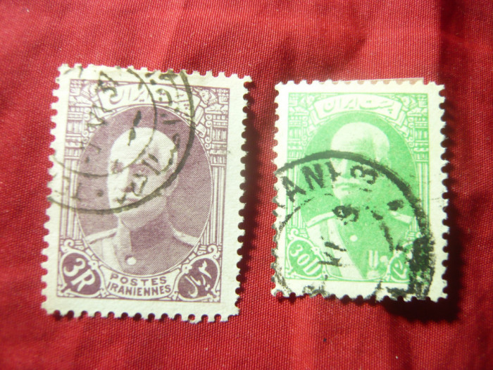 2Timbre Iran 1936- Rege Resa Pahlewi , stampilate