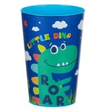 Pahar Plastic Dinozaur, Albastru, Capacitate 340ml