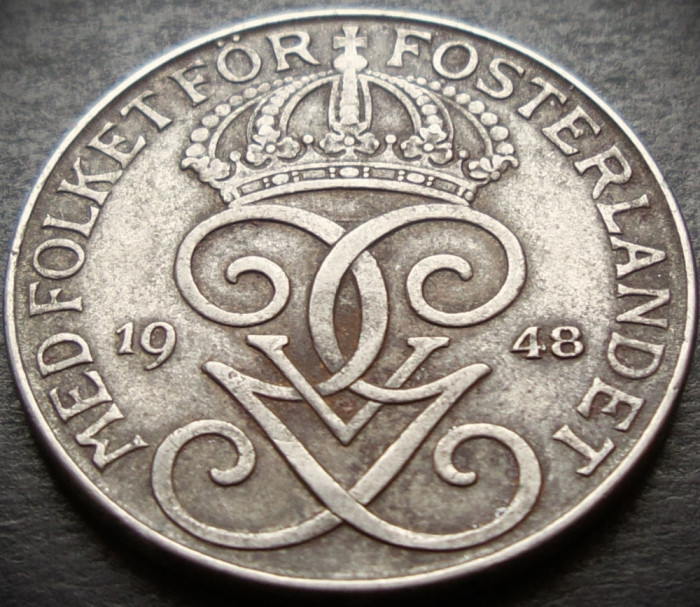 Moneda istorica 5 ORE - SUEDIA, anul 1948 * cod 3464