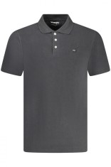 Tricou polo barbati, cu mini logo brodat, Regular fit, Negru, S foto