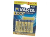 Baterie alcalină 1,5V AAA nere&icirc;ncărcabilă 6 buc LONGLIFE, Varta
