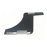 Pieptan Sablon Barba &amp; Mustata Embeauty Negru, Ghid Stilizare Barbierit Perfect, Forma Simetrica