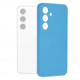 Cumpara ieftin Husa Samsung Galaxy S24 Silicon Albastru Slim Mat cu Microfibra SoftEdge