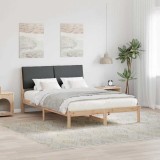 Cumpara ieftin Cadru de pat maro si gri inchis 150 x 200 cm Lemn masiv de pin