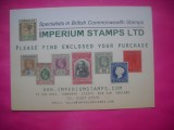 HOPCT 11320 CARTE POSTALA CU TIMBRELE IMPERIULUI BRITANIC - -EUROPA -NECIRCULATA
