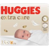Scutece Extra Care Mega Marimea 1 pentru 2 - 5kg, 84 bucati, Huggies