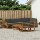 Cumpara ieftin Set de canapele de exterior 9 buc. 8-Locuri Natural si Antracit