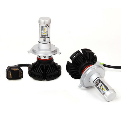 Set 2 Becuri auto LED H4, X3, 50W, 2 faze, filtre culoare foto