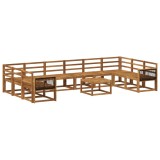 vidaXL Set de canapele de exterior 11 pcs natural Lemn Solid de Acacia 3385590