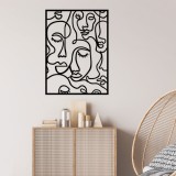 Cumpara ieftin Tablou metalic Faces Negru 52x70 cm