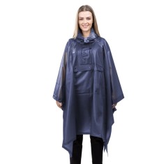 Poncho de ploaie Navaris unisex, 100x154 cm, impermeabil, albastru, EVA, 52203.01.17