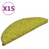Cumpara ieftin Covorase pentru trepte scara, 15 buc., verde, 56x17x3 cm