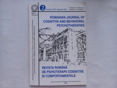 REVISTA ROMANA DE PSIHOTERAPII COGNITIVE SI COMPORTAMENTALE, NR.2 / SEPTEMBRIE 2002 foto