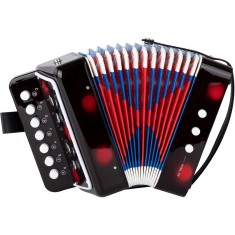 Acordeon Pentru Copii, Flippy, Acordeon Jucarie pentru Educatie Timpurie, 7 butoane 2 bass, Acordeon Instrument Muzical pentru Copii, 18 x 17 x 10 cm,