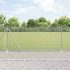 Gard din S&acirc;rmă Sudată cu 7 St&acirc;lpi Flanșați 0.8x10 m Oțel Galvanizat