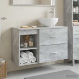 Cumpara ieftin Set dulap baie 2 buc. Gri Beton 79,5 x 41 x 80 cm