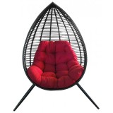 Scaun gradina/terasa, leagan, poliratan, negru, 83x68x119 cm, Canoona &nbsp;, Strend Pro