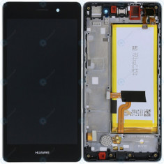 Huawei P8 Lite (ALE-L21) Capac frontal modul display + LCD + digitizer + baterie negru 02350KCW