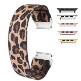 Curea textila elastica, compatibila Apple Watch 10, 42mm, Elastic Leopard