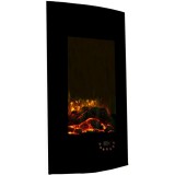 Semineu electric vertical curbat 1800 W, Telecomanda, Negru