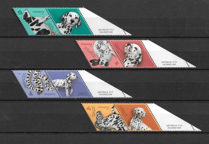 ROMANIA 2022 - ANIMALE TIP DALMATIAN, VINIETA 2 DIN COALA, MNH - LP 2358