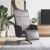 VidaXL Fotoliu rabatabil cu suport de picioare, gri, piele ecologică 356643