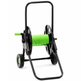 Suport pentru furtun de gradina cu tambur si cadru metalic, 50 m, negru