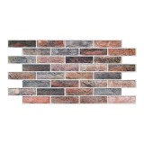 Panou decorativ, PVC, model caramida 3D, gri si portocaliu, 96x48.5 cm, Artool