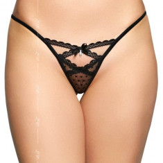 Adela - Lenjerie sexy G-String 2494, negru, S/M