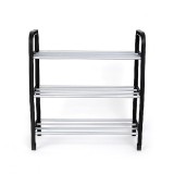 Suport pantofi, Metal, 41 x 19 x 47,5 cm, Argintiu/Negru