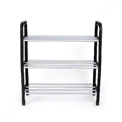 Suport pantofi, Metal, 41 x 19 x 47,5 cm, Argintiu/Negru foto