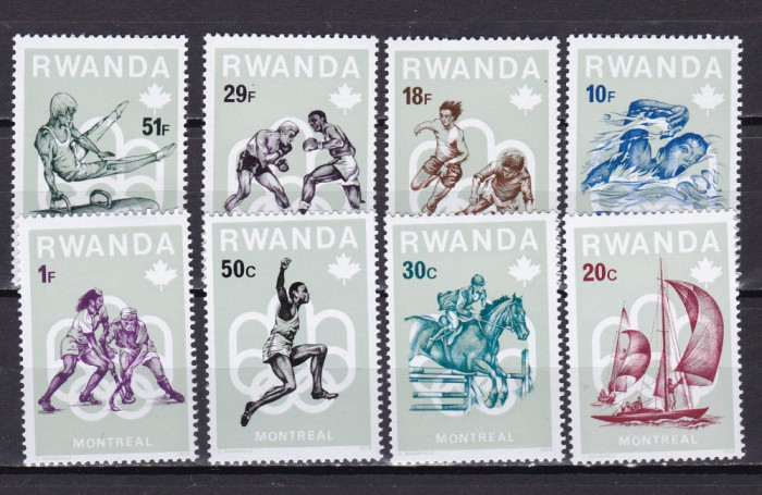 Rwanda 1976 sport olimpiada MI 799-806 MNH