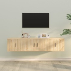 vidaXL Set dulap TV, 3 piese, stejar sonoma, lemn prelucrat