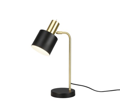 Veioza/Lampa de masa ADAM, negru/auriu, dulie E14 -TRIO foto