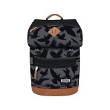 Ghiozdan Eagle, pentru scoala, 1 compartiment, 2 buzunare, gri cu negru, 26x15x40 cm
