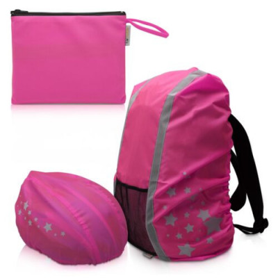 Set protectie de ploaie reflectorizanta pentru rucsac si casca, 50354.08 foto