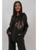 Bluza Dama Sport Oversize cu Gluga si Buzunare Dahna Kaki - Talie Unica (S, M, L, XL), Toamna 2024, Animal Print