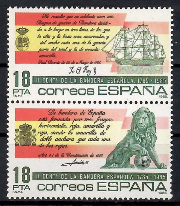 Spania 1985 - Cea de-a 200-a aniversare a Drapelului Național, MNH