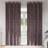 Gossi draperii din catifea 2 buc cu ochiuri maro 260x140 cm
