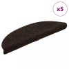 VidaXL Covorașe pentru scări autoadezive, 5 buc., 56x17x3 cm, maro, semirotunde 149688