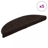 VidaXL Covorașe scări autoadezive 5 buc. ,maro, 56x17x3 cm stil punch